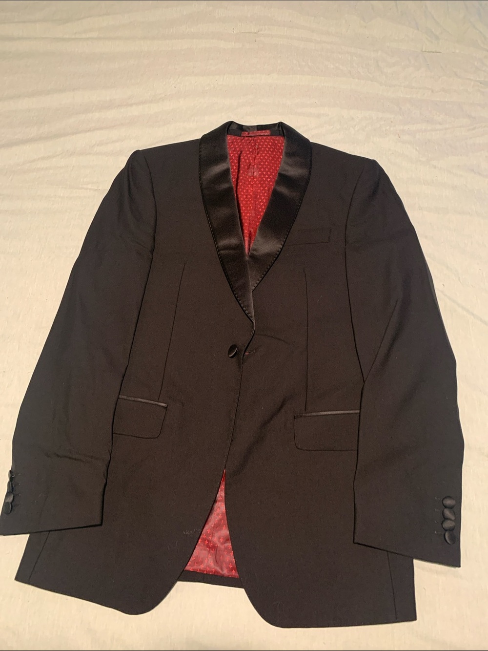 Marks & Spencer Luxury Tuxedo Jacket with Red Lining and Tuxedo Trousers